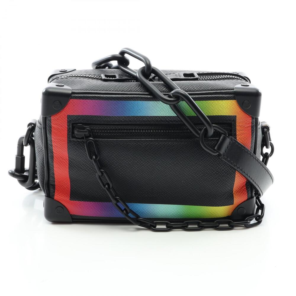 Louis Vuitton Soft Trunk Taiga Rainbow Shoulder Bag Leather Black Multicolor